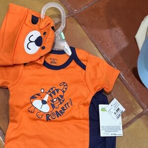 Gerber Orange Baby Outfit with Tiger Design